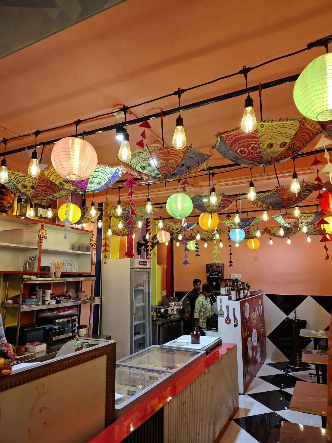 Ice cream counter and decorative interior